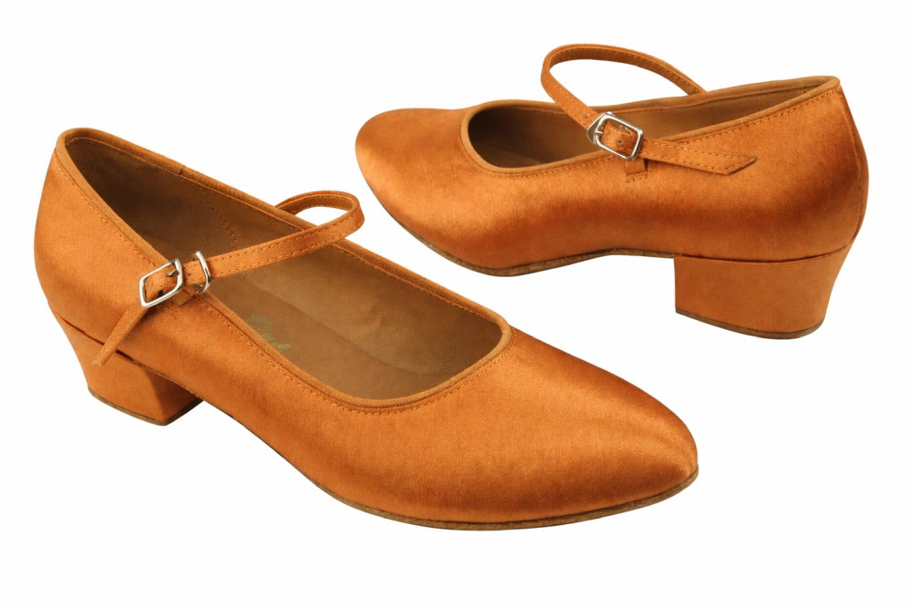 3008G Dark Tan Satin with 1.5" heel in the photo