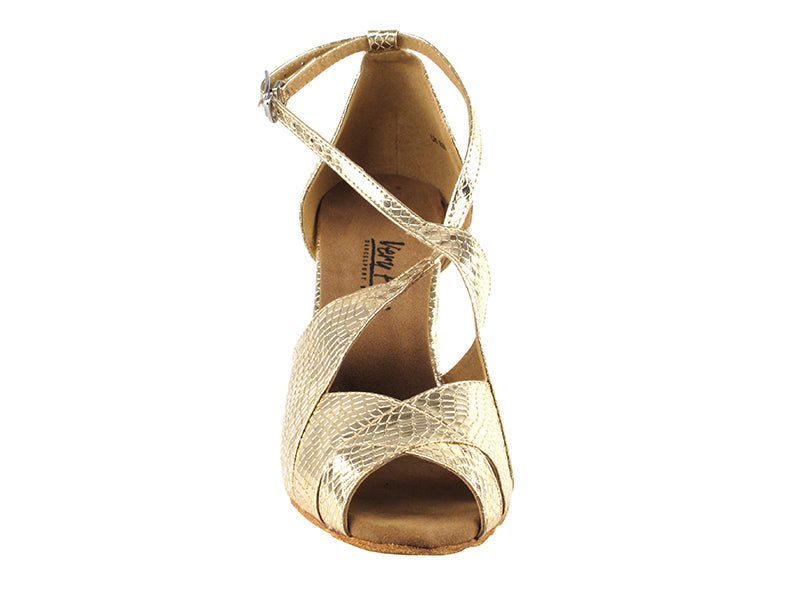 3030LEDSS Gold Snake with 3" slim heel in the photo