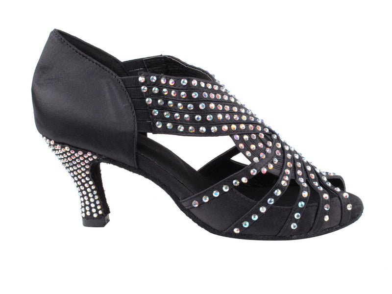 3032Bling Black Satin with 2.5" Heel (2899) in the photo