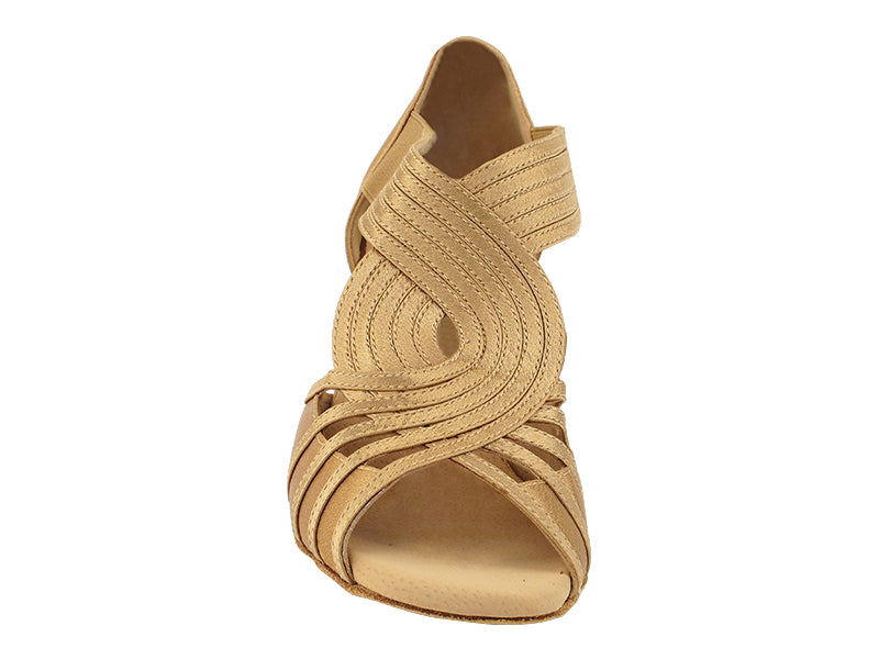 3032LEDSS Brown Satin with 2.5" Low Heel (2899) in the photo