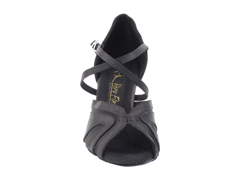 3036LEDSS Black Satin & Black Mesh with 2.5" Heel (2899) in the photo