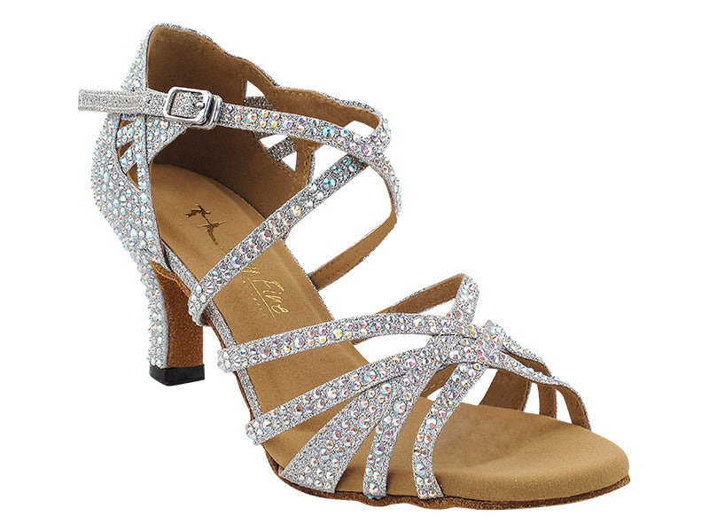3037Bling Silver Glitter Satin with 2.5" Heel (2899) in the photo