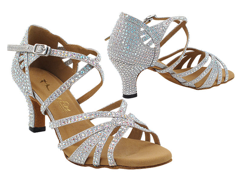 3037Bling Silver Glitter Satin with 2.5" Heel (2899) in the photo