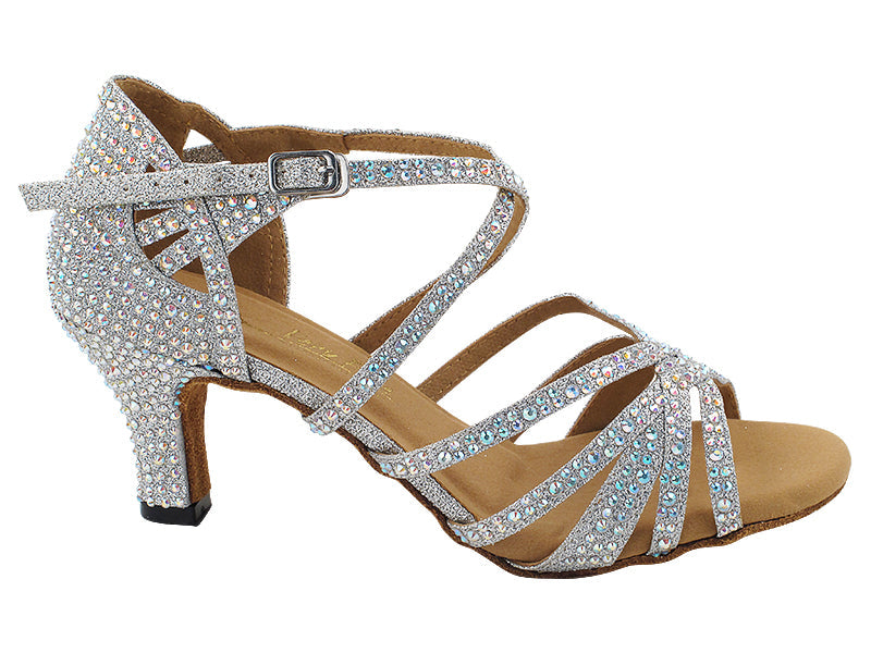 3037Bling Silver Glitter Satin with 2.5" Heel (2899) in the photo