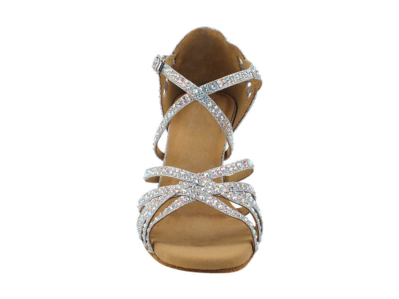 3037Bling Silver Glitter Satin with 2.5" Heel (2899) in the photo