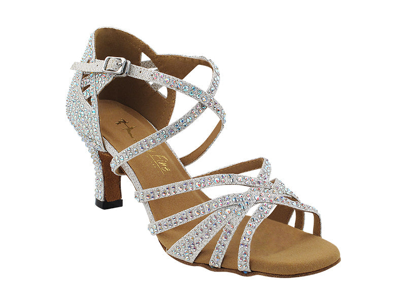 3037Bling White Glitter Satin with 2.5" Heel (2899) in the photo