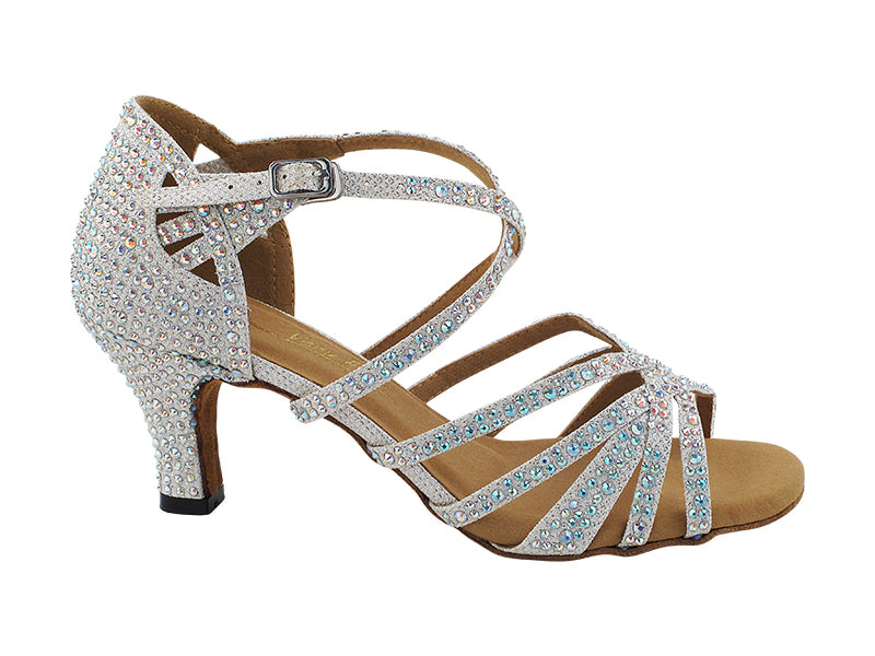 3037Bling White Glitter Satin with 2.5" Heel (2899) in the photo