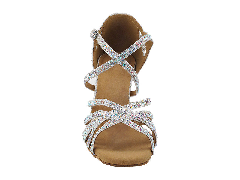 3037Bling White Glitter Satin with 2.5" Heel (2899) in the photo