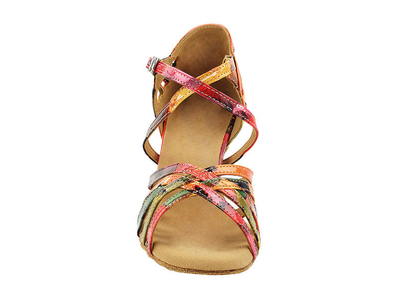 3037LEDSS 172 Rainbow Flower Paternt PU with 2.5" Heel (2899) in the photo