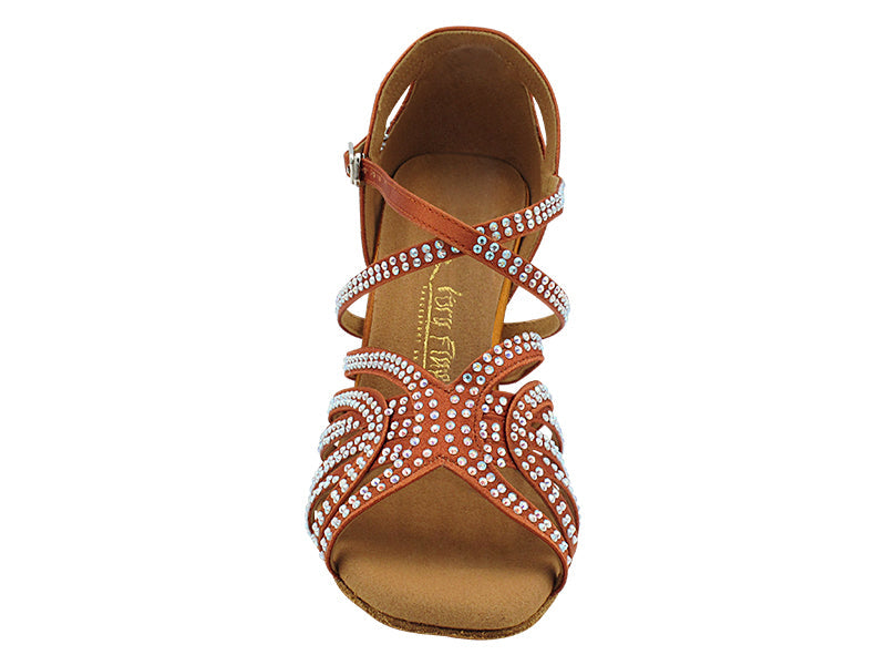 3038Bling Dark Tan Satin with 3" Heel (6812) in the photo