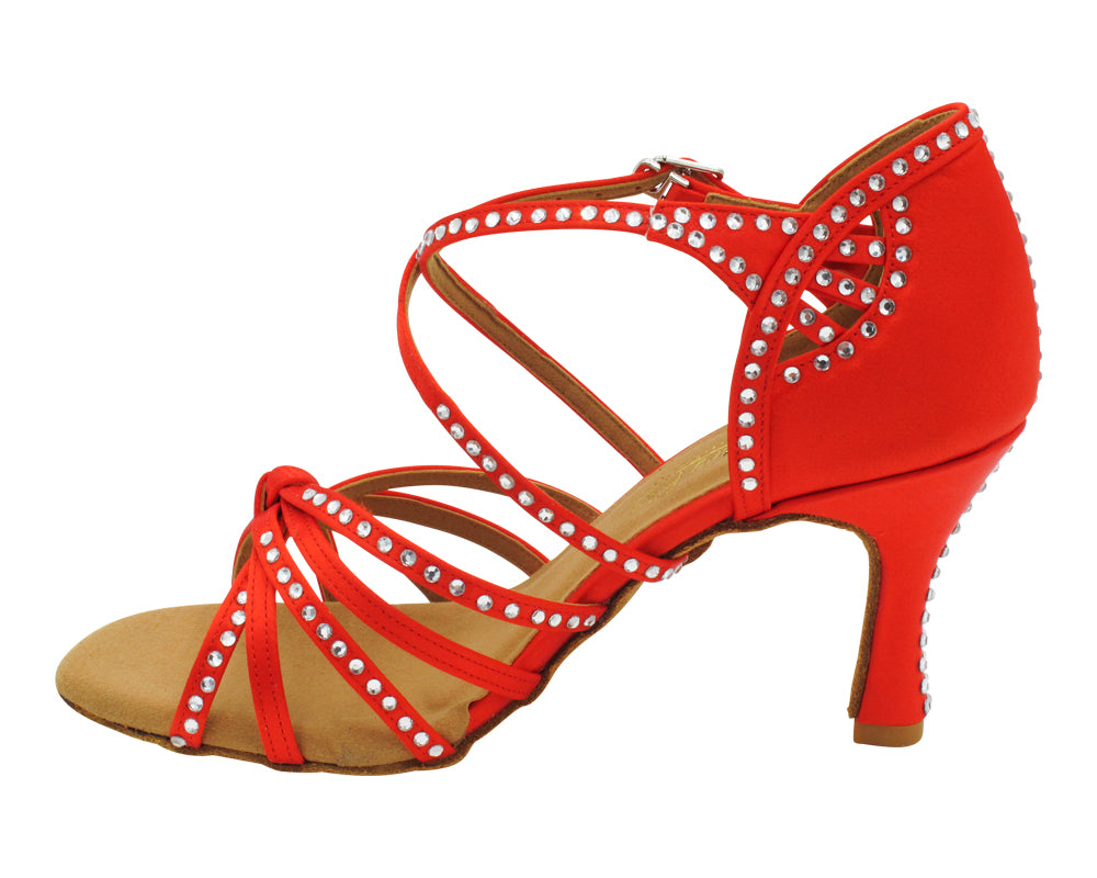 3039Bling Red Satin with 3" Heel (5059) in the photo