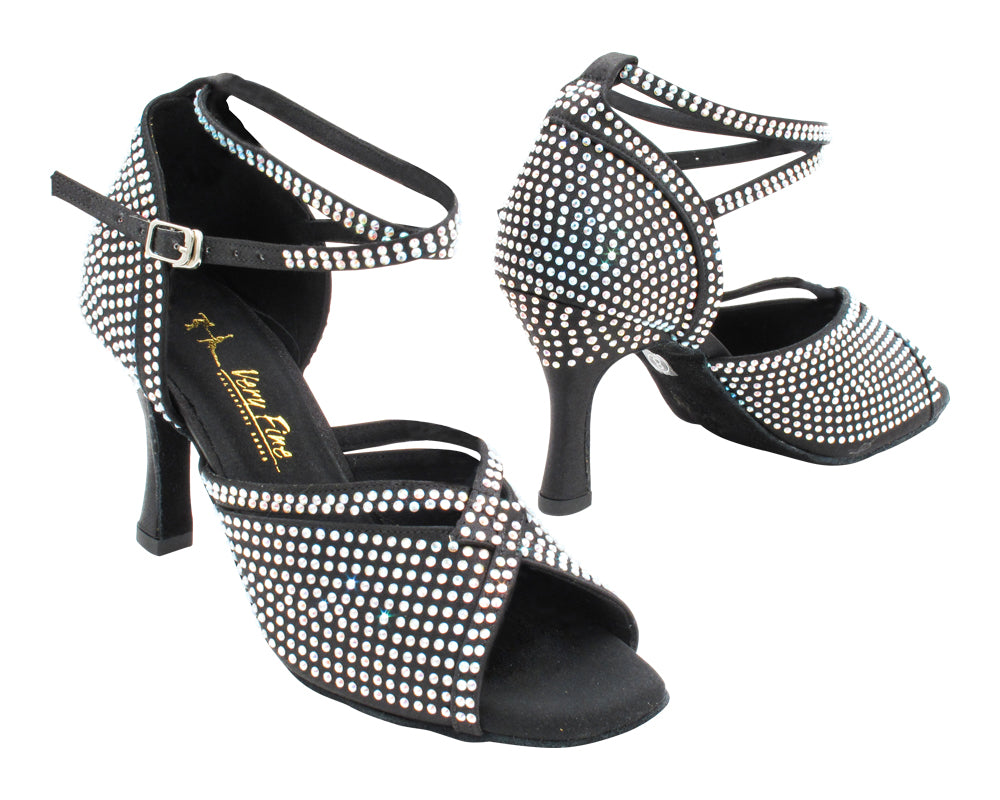 3040Bling Black Satin with 3" Heel (5059) in the photo