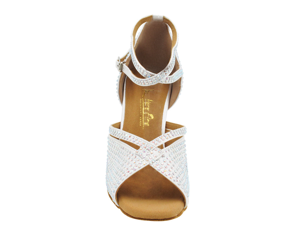 3040Bling White Satin with 3" Heel (5059) in the photo