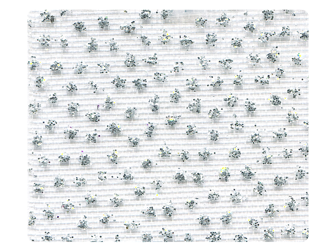307 White_Silver Glitter Mesh Fabric Swatch