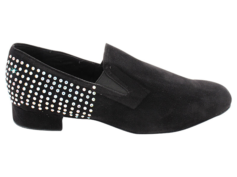 3526Bling Black Suede with 1" Standard Heel in the photo