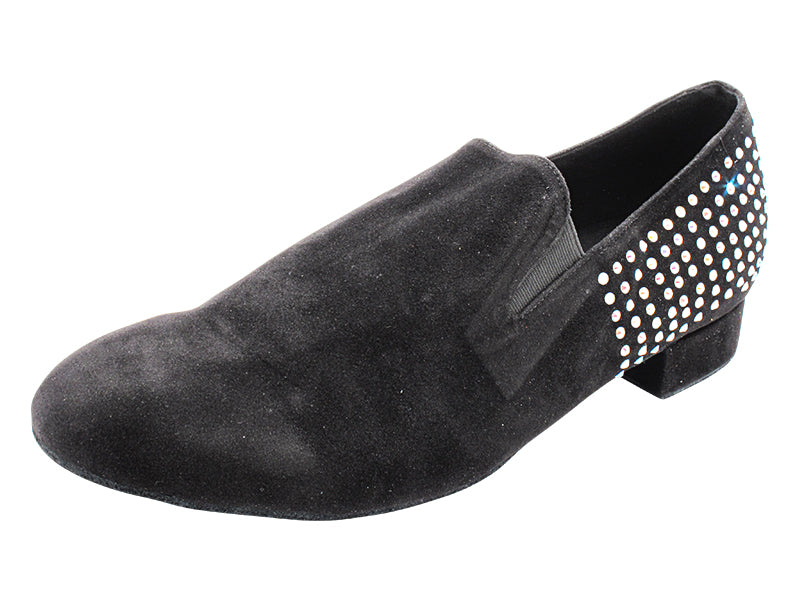 3526Bling Black Suede with 1" Standard Heel in the photo