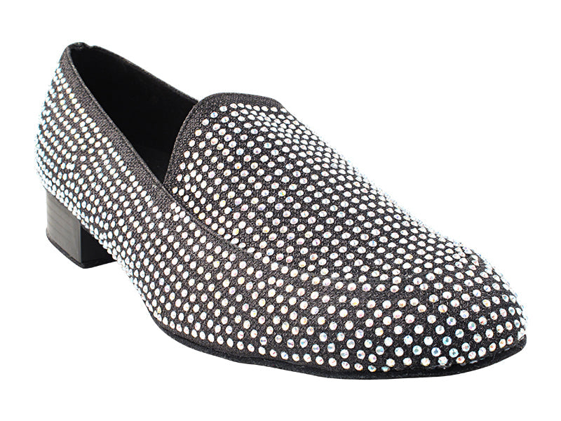 3528Bling Black Glitter Satin with Men 1" Standard Heel (2002) in the photo