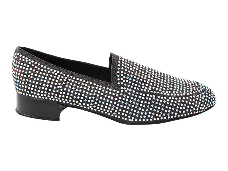3528Bling Black Glitter Satin with Men 1" Standard Heel (2002) in the photo