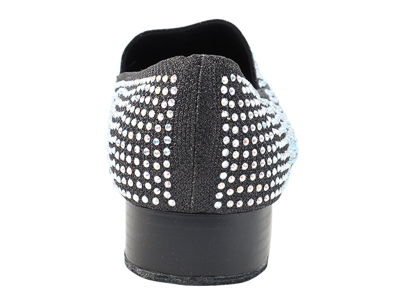 3528Bling Black Glitter Satin with Men 1" Standard Heel (2002) in the photo