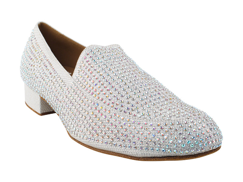 3528Bling White Glitter Satin with Men 1" Standard Heel (2002) in the photo