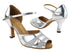 3750LEDSS Silver Leather & Silver Glitter Satin Trim with 3" Heel (6812) in the photo