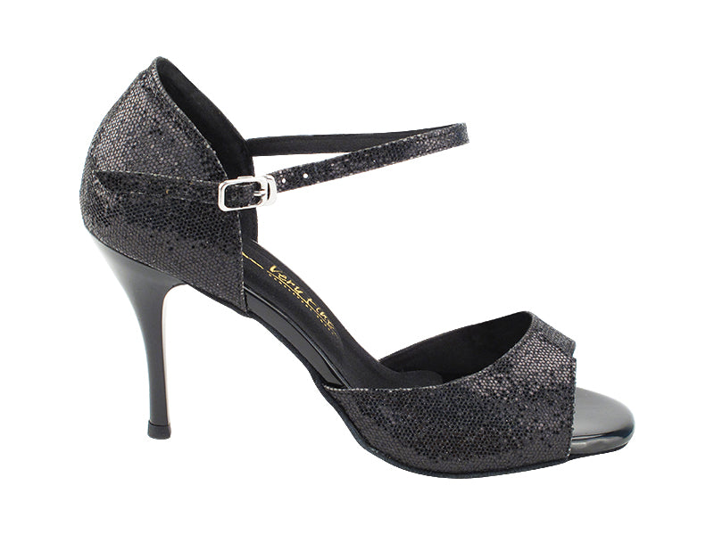 3904LEDSS Black Scale with 3.5" Stiletto Black Heel (TG1) in the photo