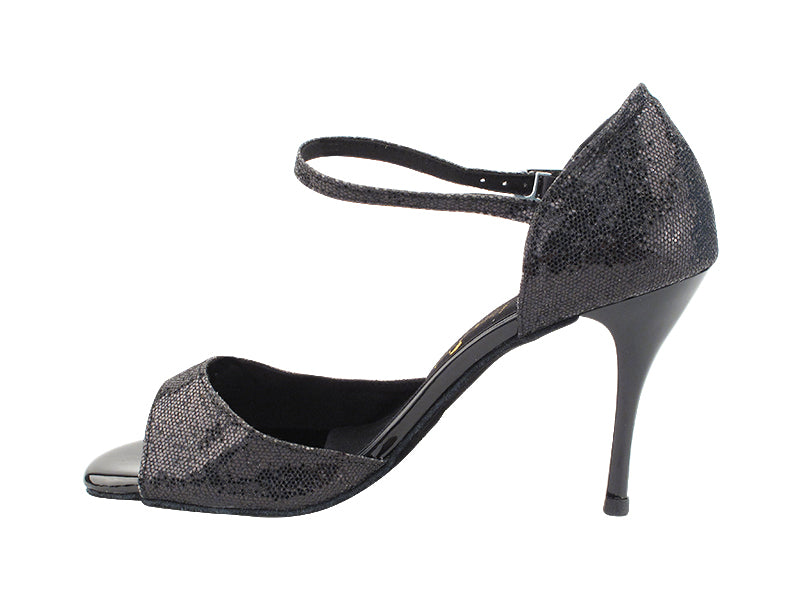 3904LEDSS Black Scale with 3.5" Stiletto Black Heel (TG1) in the photo