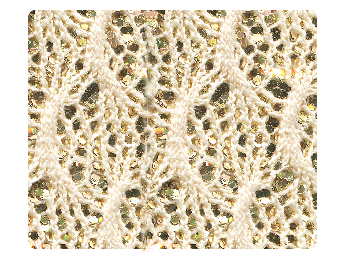 42 Knitted Champagne Sparkle Fabric Swatch