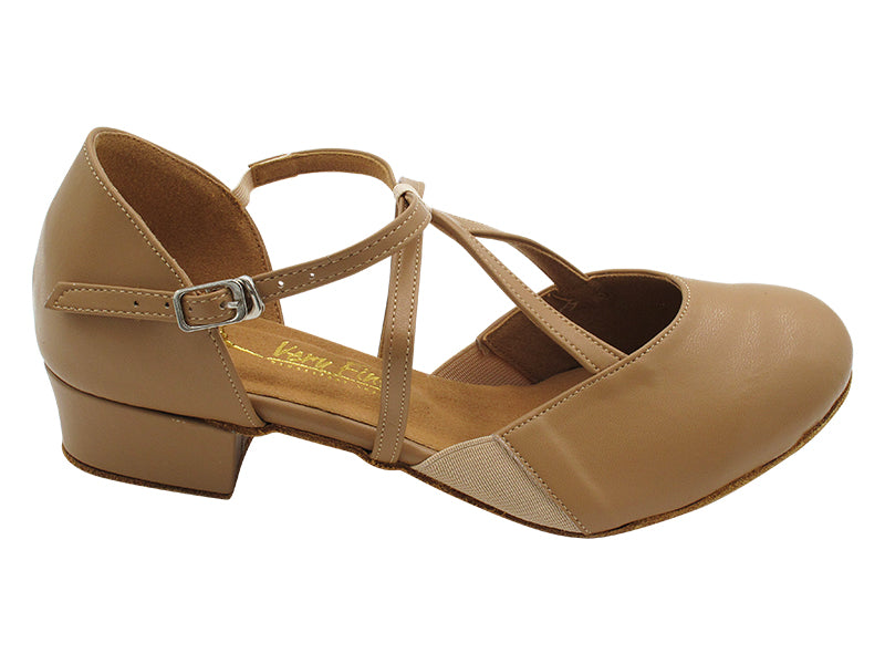 4510LEDSS Beige Brown Leather with 1" Women Heel (8881) in the photo