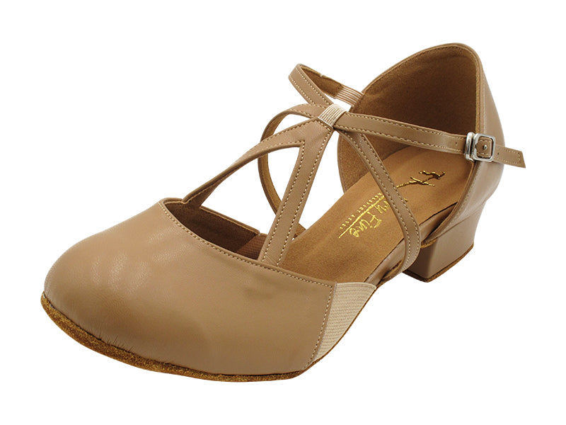 4510LEDSS Beige Brown Leather with 1" Women Heel (8881) in the photo