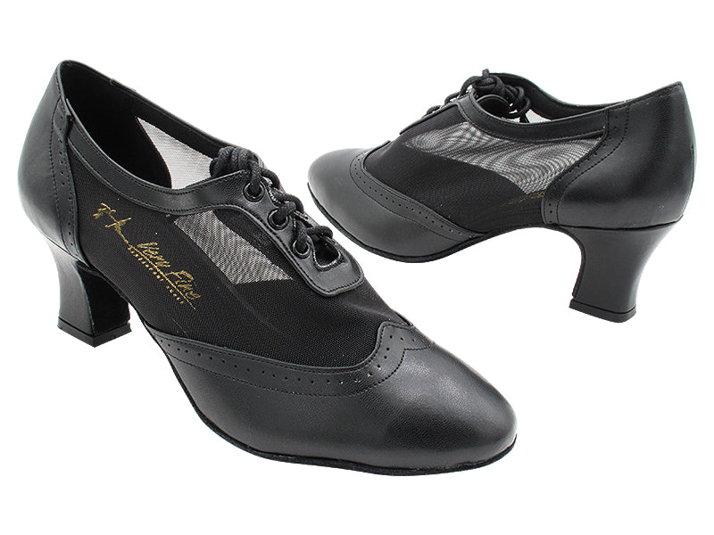 4652LEDSS Black Leather & Mesh with 2.2" Thick Cuban Heel (2317) in the photo