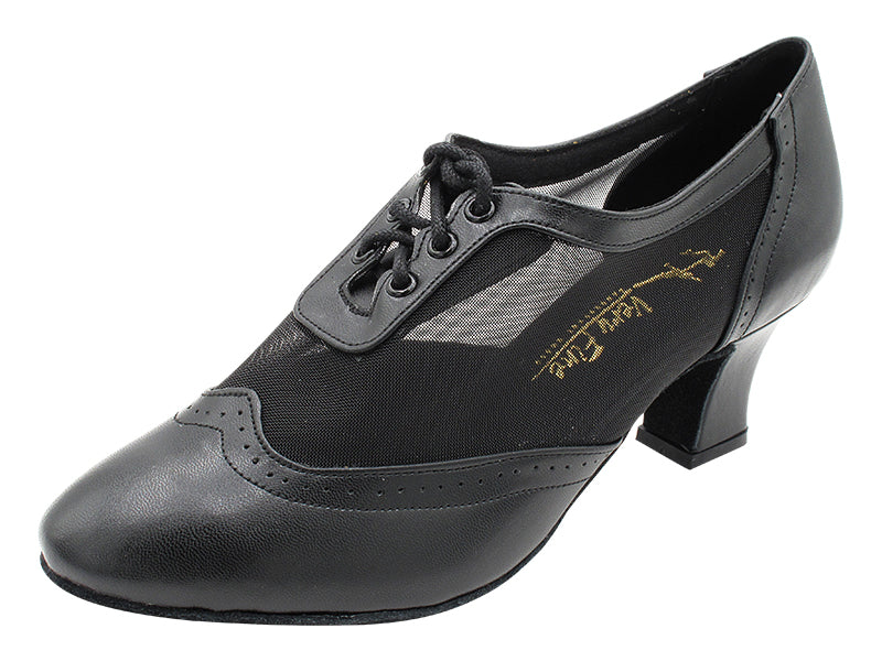 4652LEDSS Black Leather & Mesh with 2.2" Thick Cuban Heel (2317) in the photo