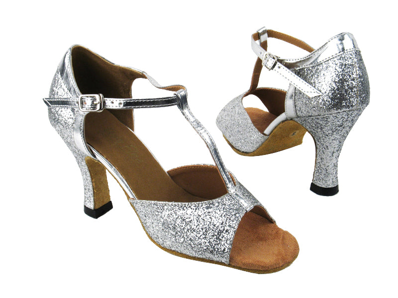 5004 126 Silver Stardust_H_Silver Leatehr_2707 Back with 3" heel in the photo