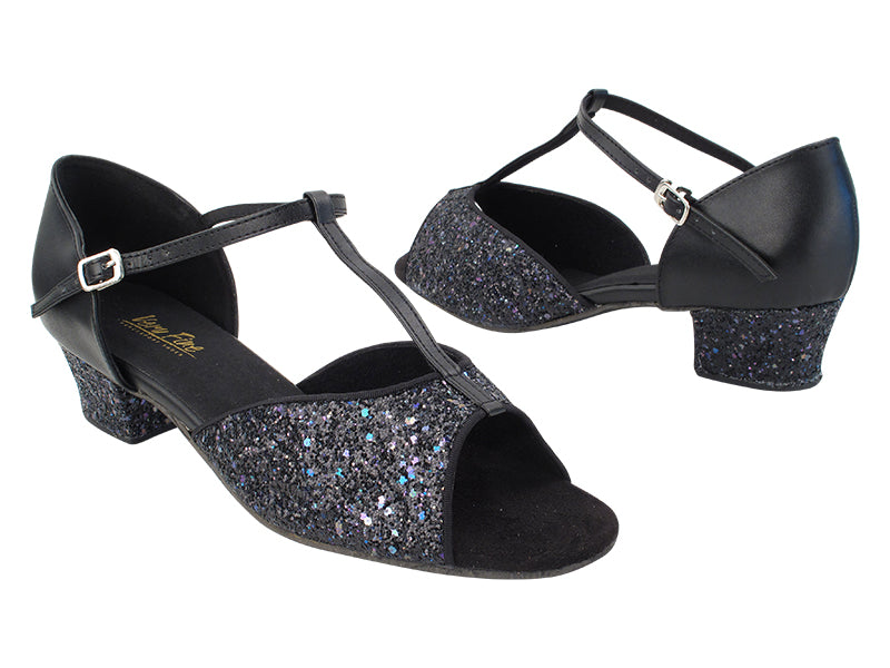 5004 312 Black Rainbow Sparkle_F_H_Black Leather_T_B with 1.5" Heel (2001) in the photo