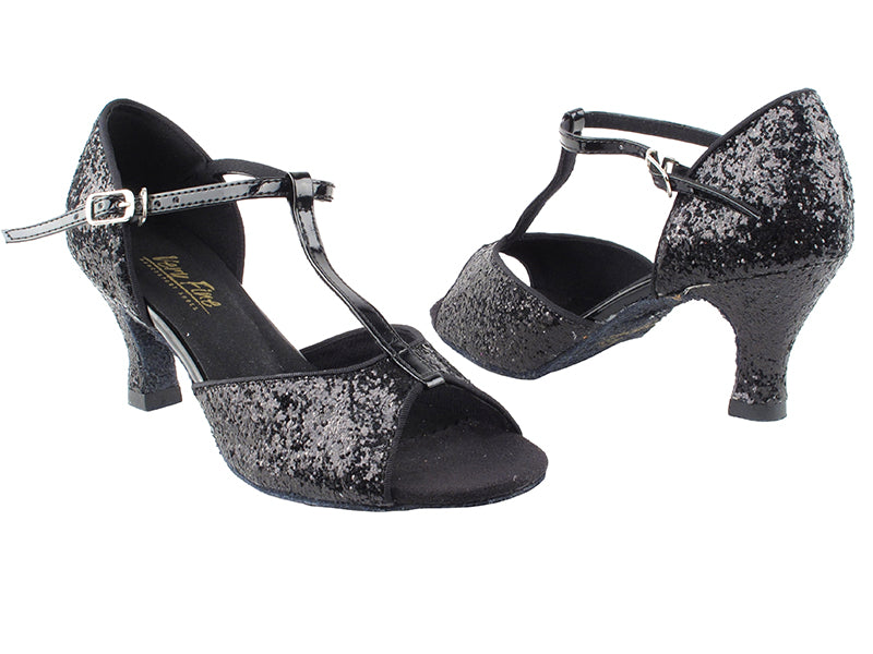 5004 Black Sparkle_Whole Shoes with 2.5" Heel in the photo