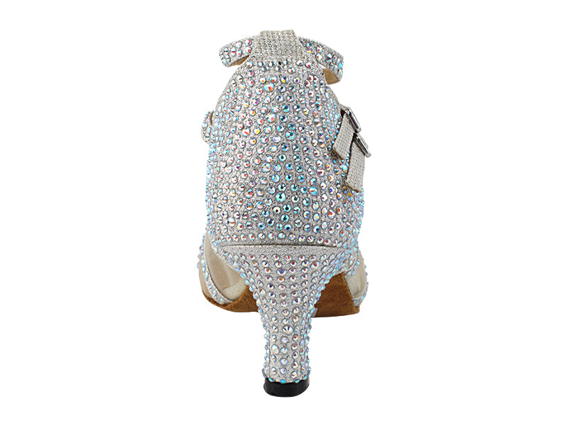 5008Bling White Glitter Satin & Mesh with 2.5" Heel (2899) in the photo