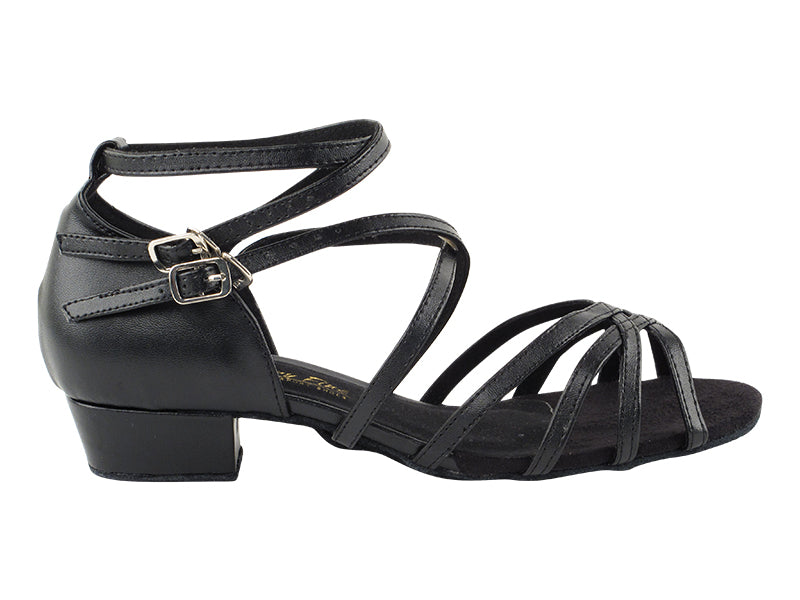 5008FT Black Leather with 1" Flat Heel in the photo