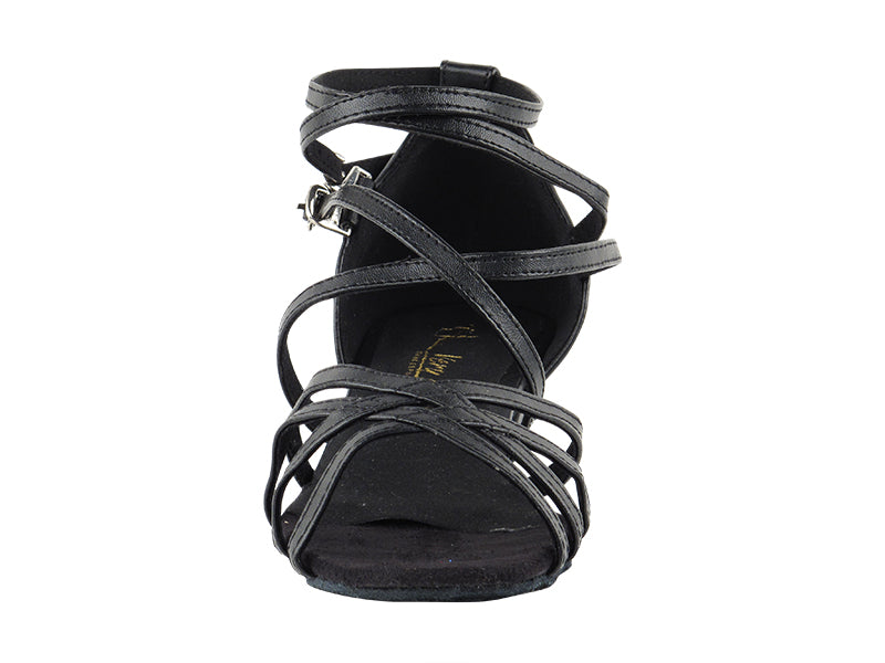 5008FT Black Leather with 1" Flat Heel in the photo