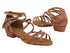 5008FT Tan Satin with 1" Flat Heel in the photo