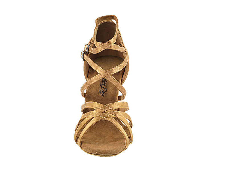 5008LEDSS Brown Satin with 3.5" Stiletto Heel in the photo
