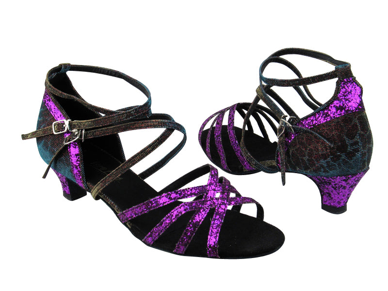 5008Mirage 11 Purple Sparkle_95 Blue Illusion with 1.3" heel in the photo