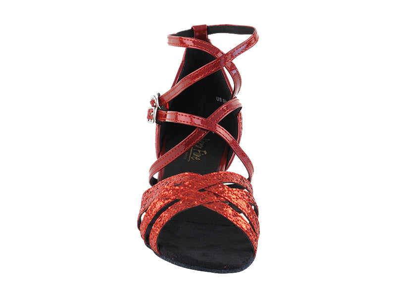 5008Mirage Red Sparkle & Red Patent & Cuban Heel