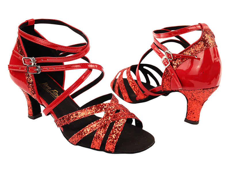 5008Mirage Red Sparkle & Red Patent with 2.5" Heel (2899) in the photo