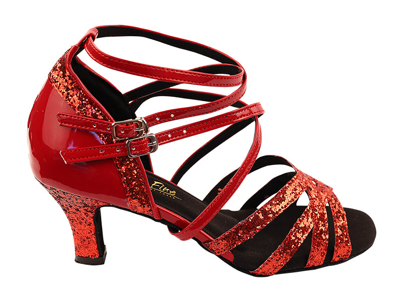 5008Mirage Red Sparkle & Red Patent with 2.5" Heel (2899) in the photo