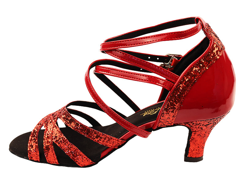 5008Mirage Red Sparkle & Red Patent with 2.5" Heel (2899) in the photo