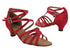 5008 268 Dark Red Satin_Brown Insole with 1.3" Cuban Heel (387) in the photo