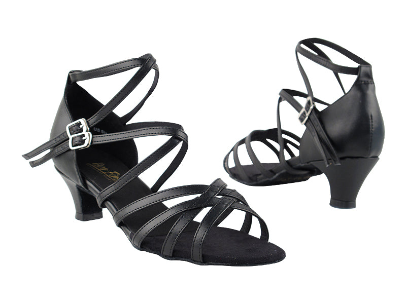 5008 Black Leather with 1.3" Heel in the photo