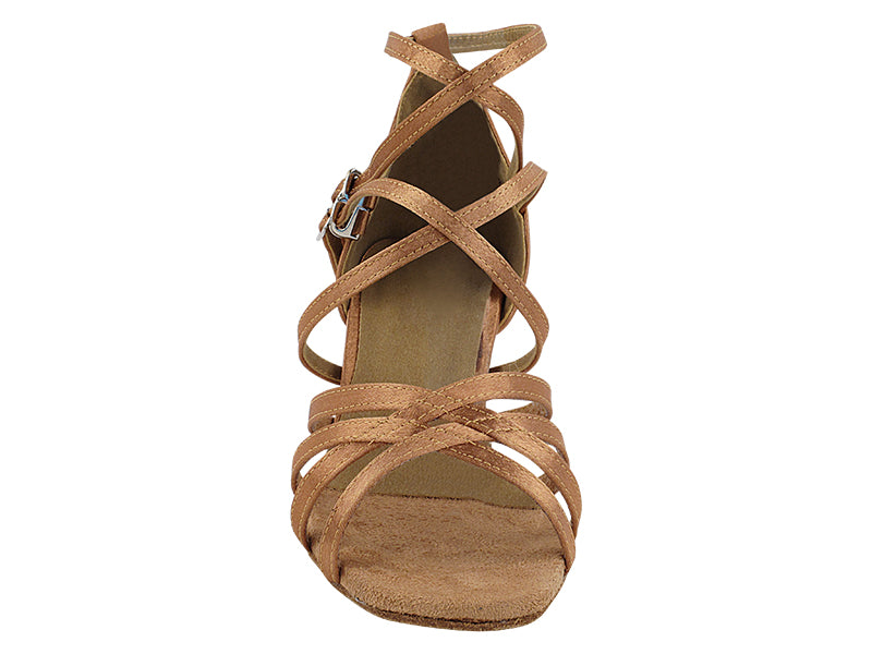 5008 Brown Satin with 2.5" Heel in the photo