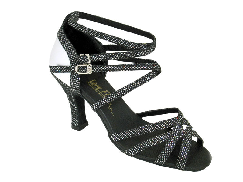 5008Mirage Black Sparklenet & Silver Leather