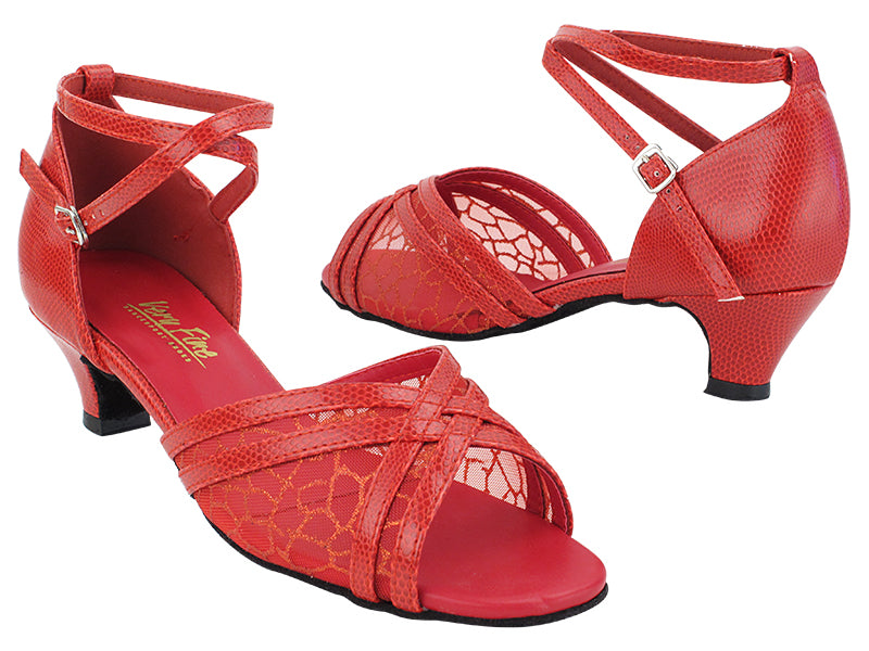 5017 175 Red Snake_198 Red Mesh with 1.3" Heel (387) in the photo